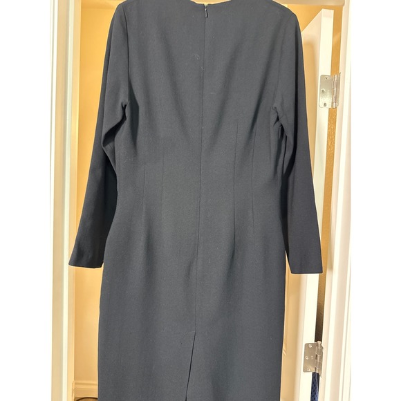 Lands' End Black Wool Sheath Dress Women's 10 Tall, USA,Long Sleeve. minimalist. - Picture 3 of 9